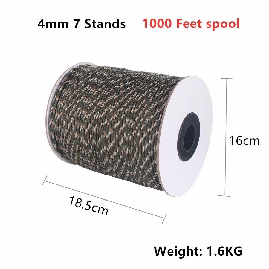 CAMPINGSKY 550 Paracord 4mm 10 - Para Cord 1000Ft 评论和价格