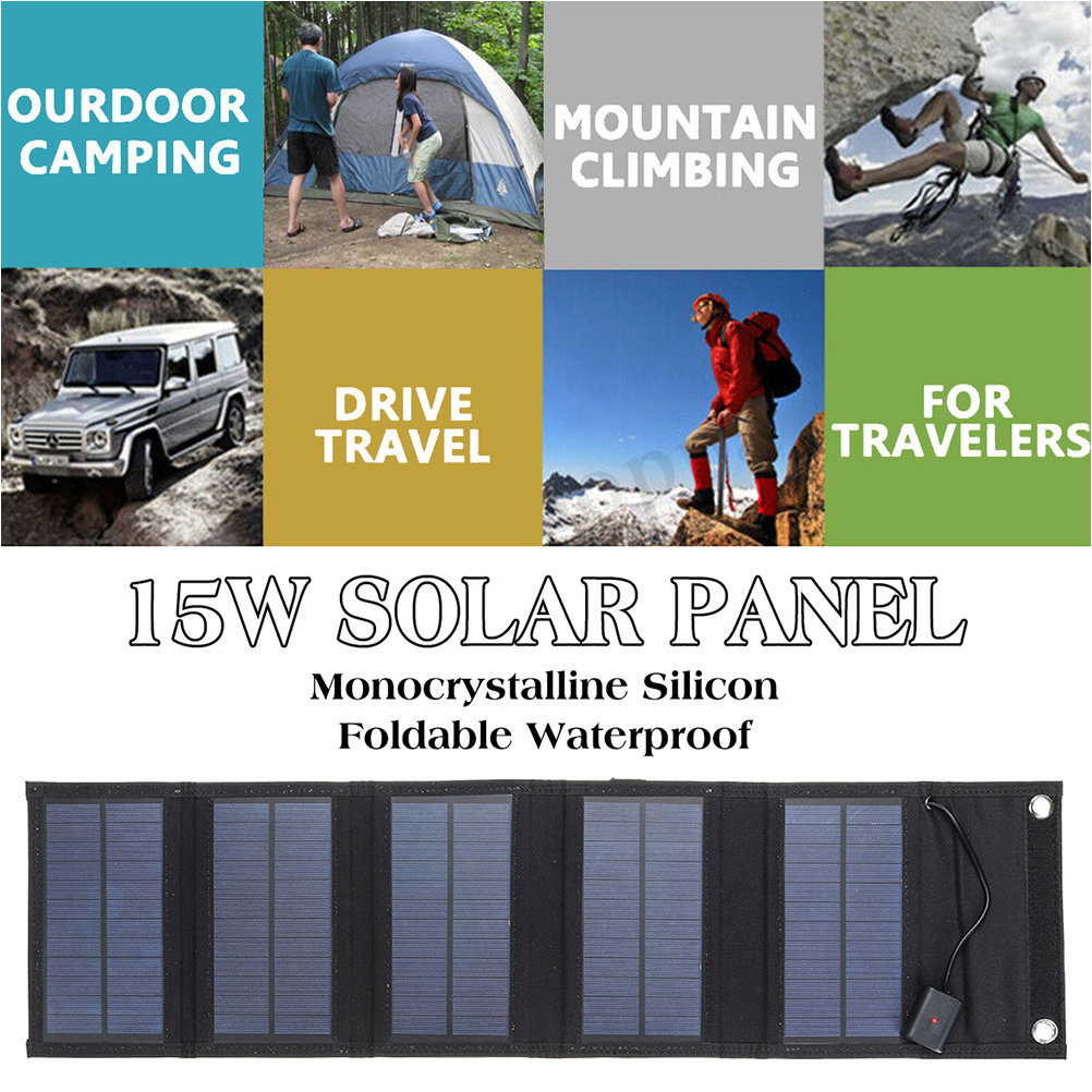 1Set 15W 6V Portable Solar Pan - Solar Emergency Charger 评论和价格